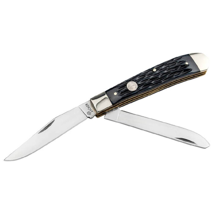 Boker Trapper Traditional Jigged Black Bone Pocket Knife
