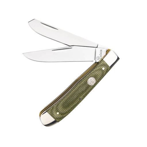 Böker Slip Joint Canvas Micarta Green Trapper Knives Boker