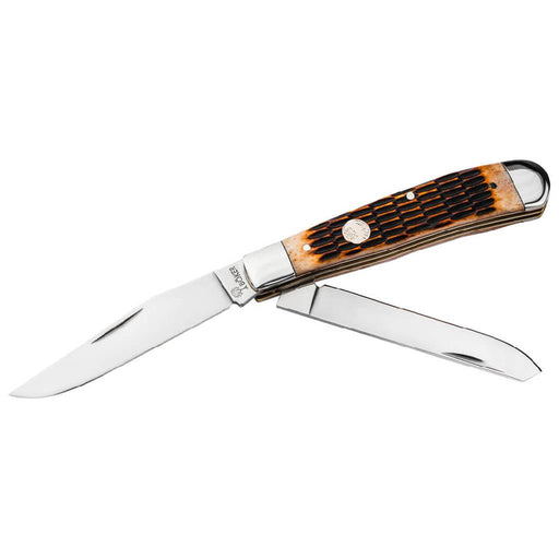 Böker Amber Jigged Bone Lockback Knife Knives Boker