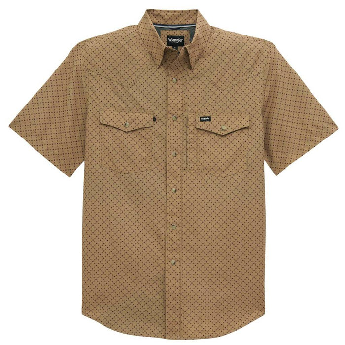 Wrangler Men's Lattice Kelp Performance Pearl Snap Western Shirt