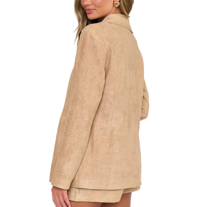 Show Me Your Mumu Vancouver Beige Faux Suede Jacket