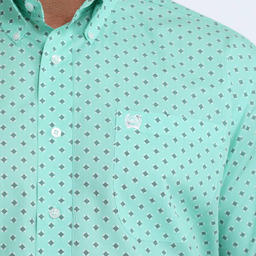 Cinch Men's Turquoise Geo Print Button Down Shirt MEN - Clothing - Shirts - Short Sleeve Cinch