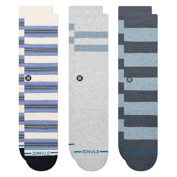 Stance Men's 3 Pack Sako White Crew Socks