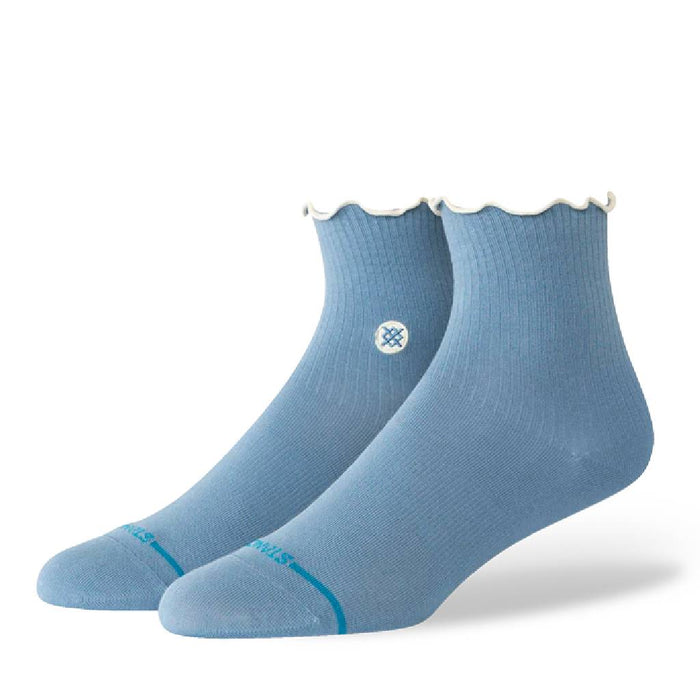Stance Women's Ruffle Icon Blue Quarter Crew Socks