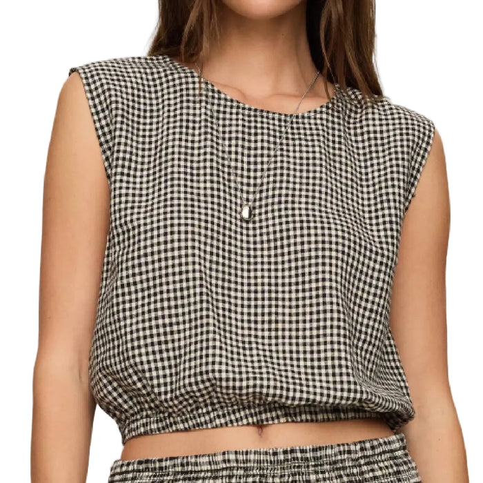 Z Supply Merit Gingham Black Top