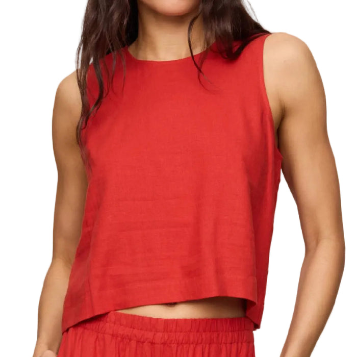 Z Supply Sloane Linen Chili Pepper Top