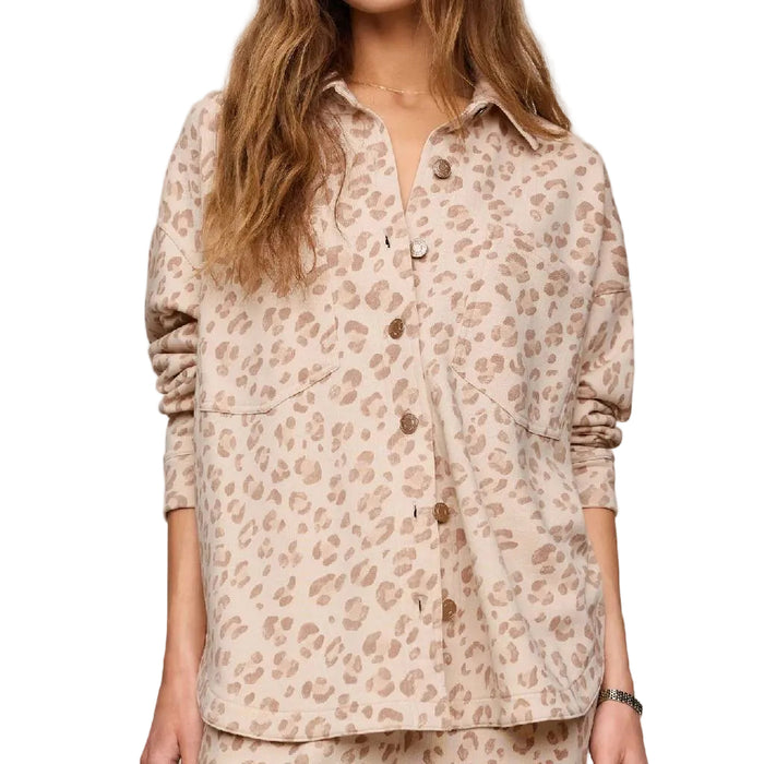 Z Supply All Day Knit Leopard Print Jacket