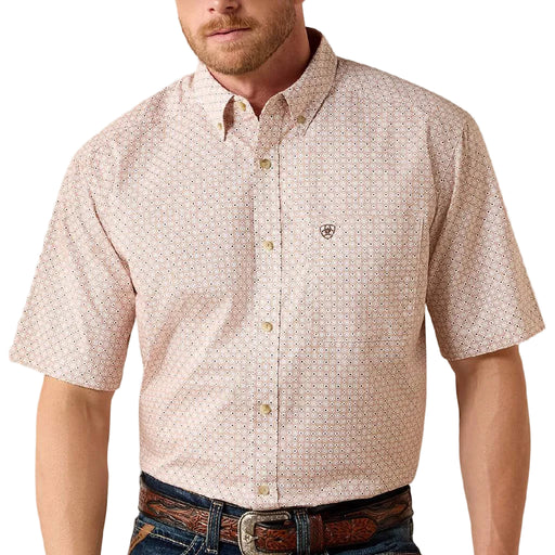 Ariat Men's Classic Fit Nels Almond Oil Geo Print Button Down Shirt MEN - Clothing - Shirts - Short Sleeve Ariat Clothing