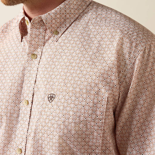 Ariat Men's Classic Fit Nels Almond Oil Geo Print Button Down Shirt MEN - Clothing - Shirts - Short Sleeve Ariat Clothing