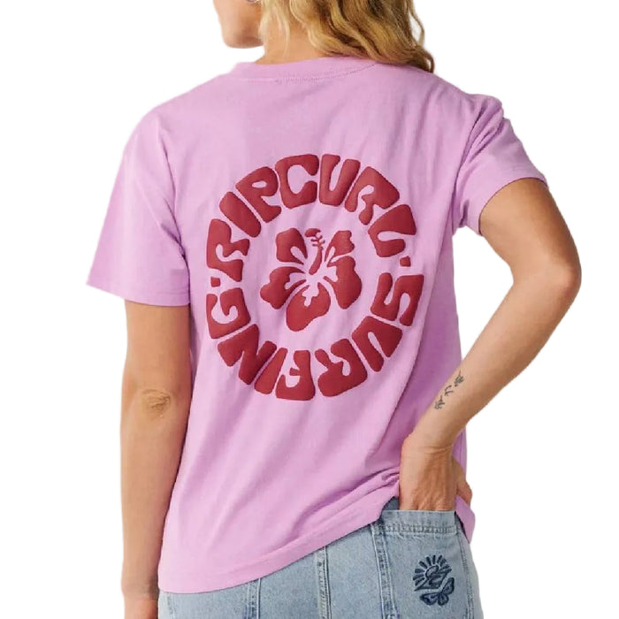 Rip Curl Women's Surf Puff Party Pack Bright Lilac Relaxed Tee