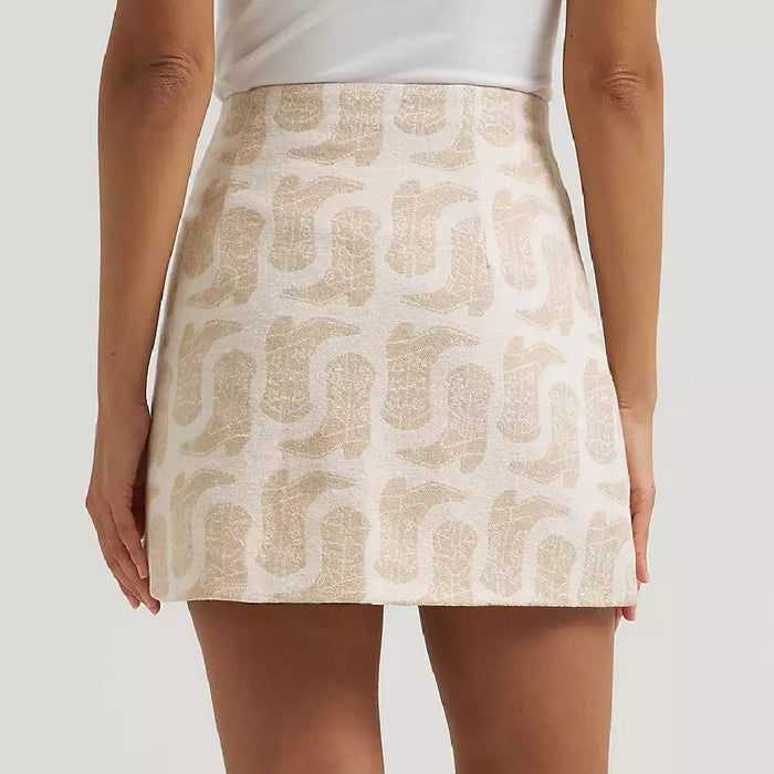 Wrangler Women's Wrap Boot Print Jacquard Mini Skirt