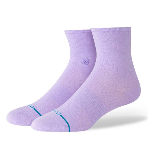 Stance Women's Fine Rib Purple Quarter Crew Socks WOMEN - Clothing - Intimates & Hosiery Stance