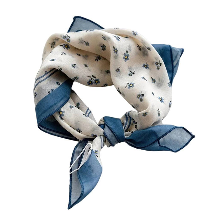 Dayla Vintage Scarf - Blue/Cream Floral