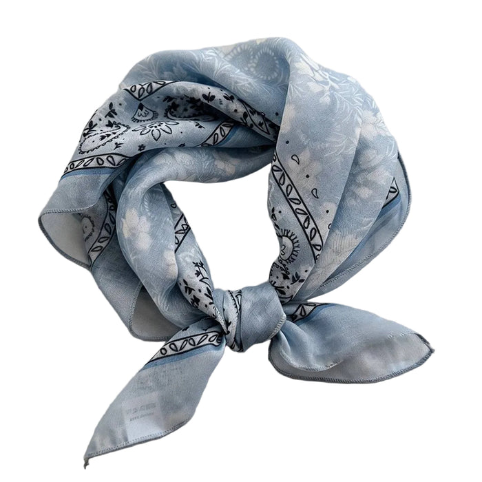 Dayla Vintage Scarf - Sky Floral/Paisley
