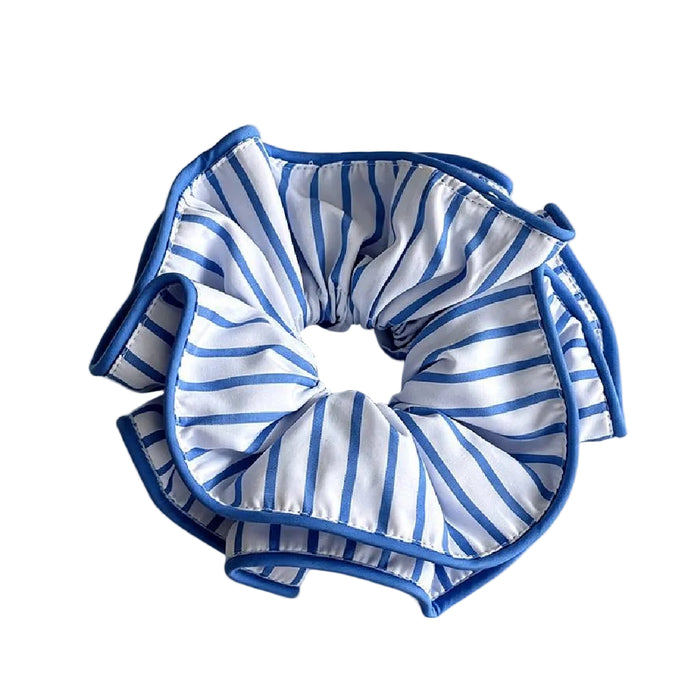 Dayla Striped Scrunchie - Blue/White