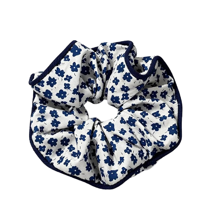Dayla Floral Oversized Scrunchie - Navy/White