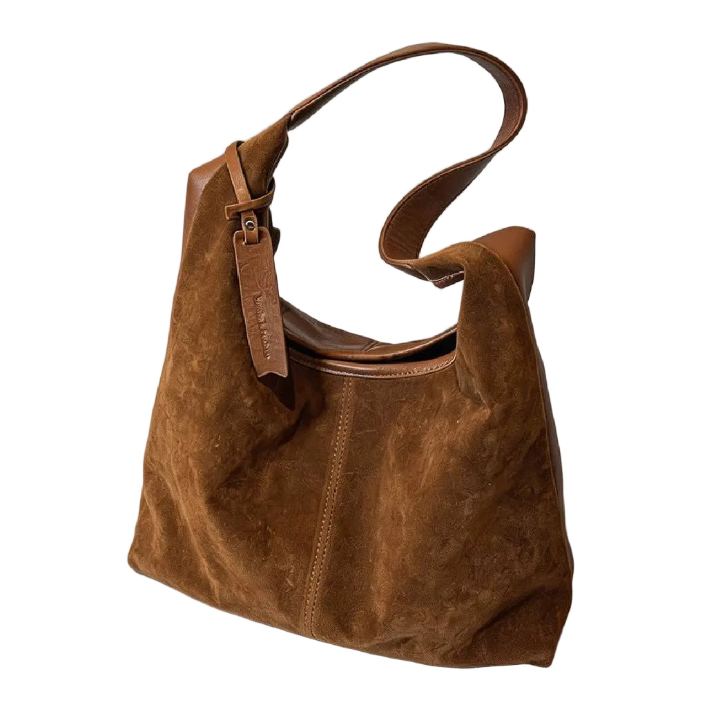 Dayla Vintage Suede Hobo Shoulder Bag - Khaki WOMEN - Accessories - Handbags - Shoulder Bags Dayla