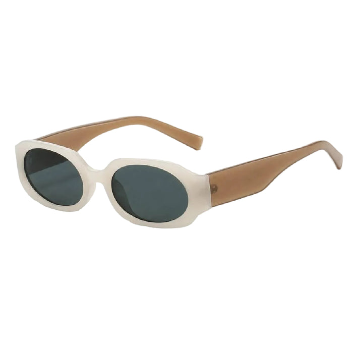 Dayla Retro Oval Sunglasses - Ivory