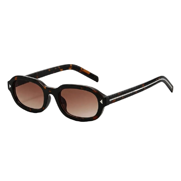 Dayla Retro Tiny Oval Sunglasses - Tortoiseshell/Brown
