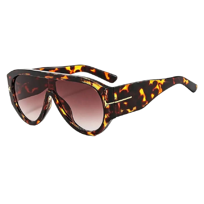 Dayla Thick Rim Aviator Sunglasses - Tortoiseshell/Brown