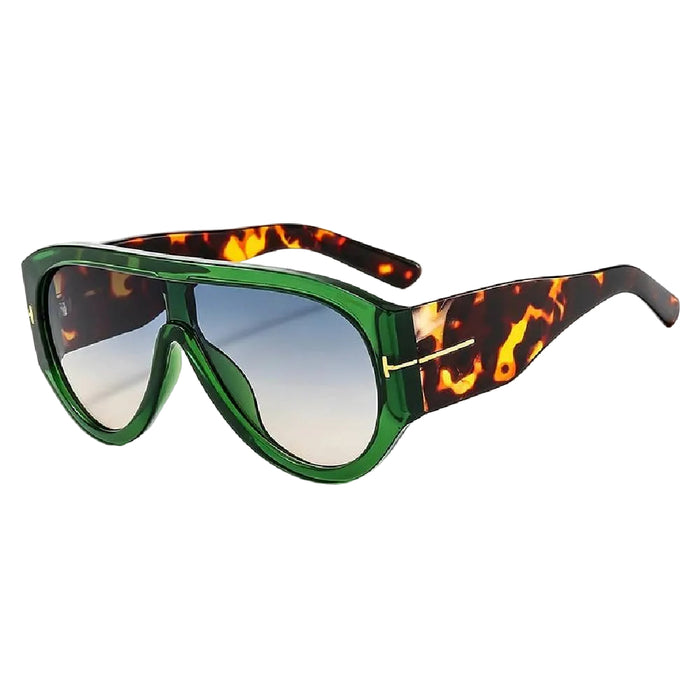 Dayla Thick Rim Aviator Sunglasses - Green