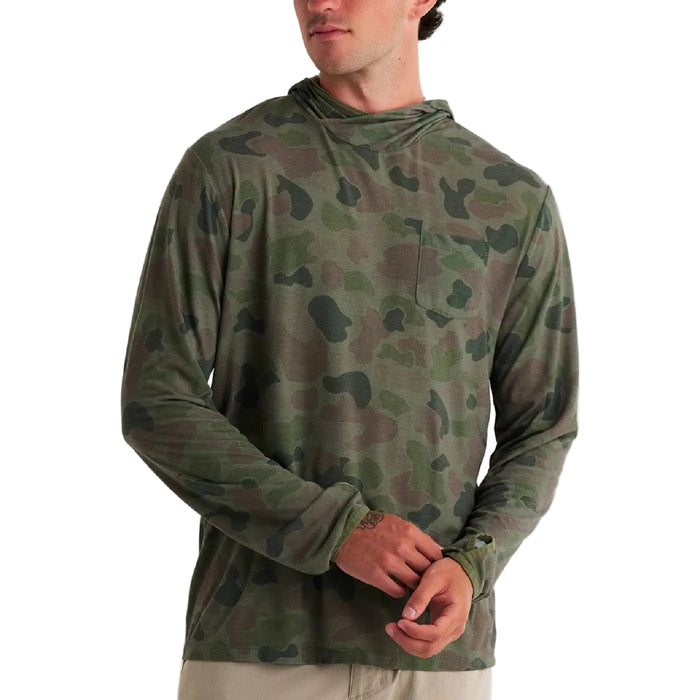 Free Fly Men's Bamboo Lightweight Hoodie - Vintage Camo Oil Green