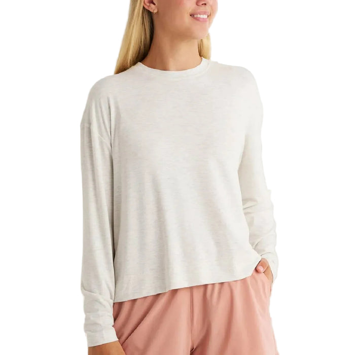 Free Fly Women's Bamboo Shade Crossover Top - Off White Heather