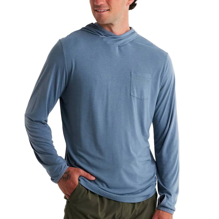 Free Fly Men's Bamboo Lightweight Hoodie - Pacific Blue
