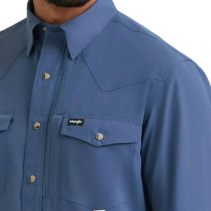 Wrangler Men's All Terrain Gear Vintage Indigo Performance Shirt