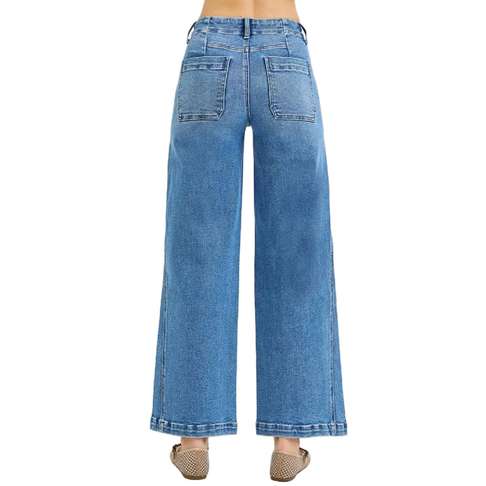 Risen Mid Rise Wide Seam Ankle Jean