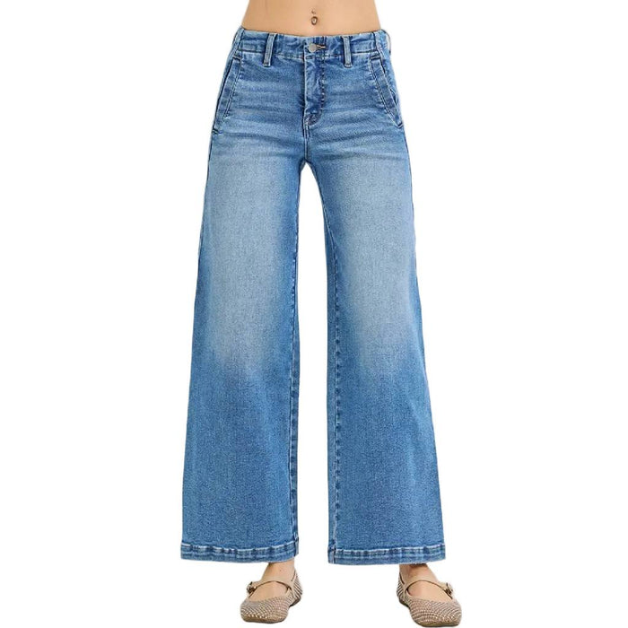Risen Mid Rise Wide Seam Ankle Jean