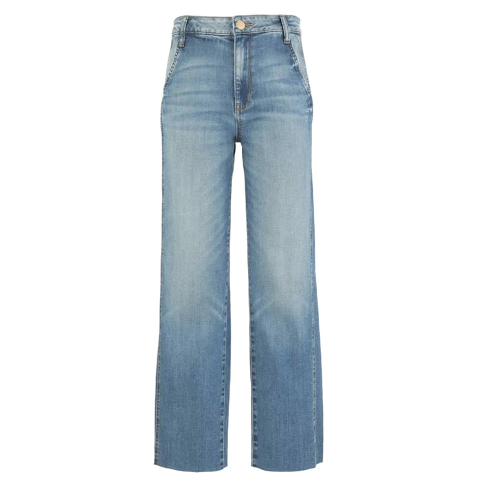 Kut Charlotte High Rise Raw Hem Wide Leg Jean