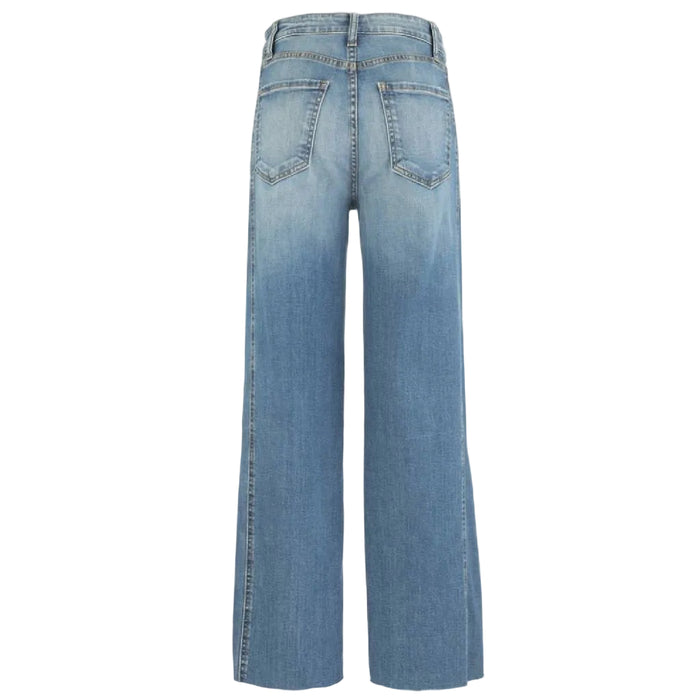 Kut Charlotte High Rise Raw Hem Wide Leg Jean