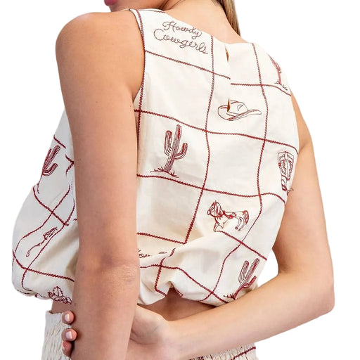 Western Print Crop Top WOMEN - Clothing - Tops - Sleeveless Peace Love Line