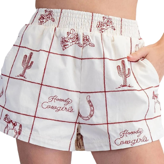 Western Print Shorts