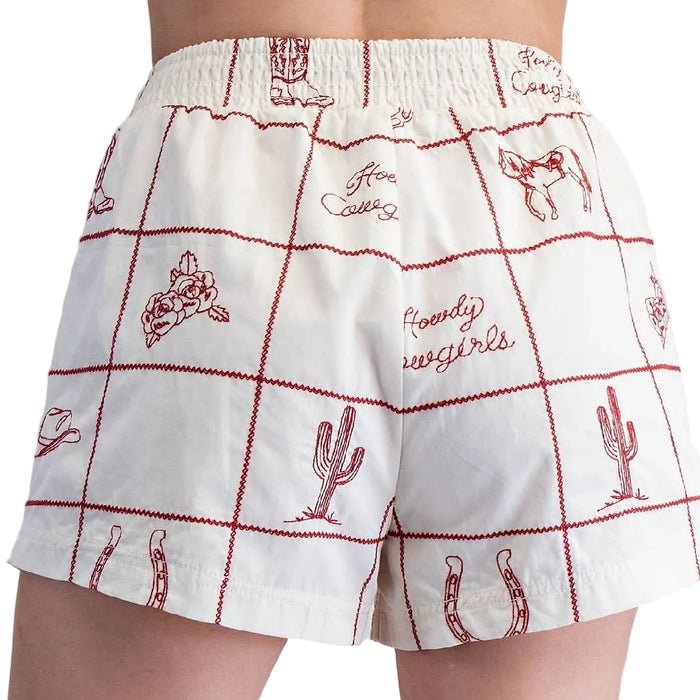 Western Print Shorts