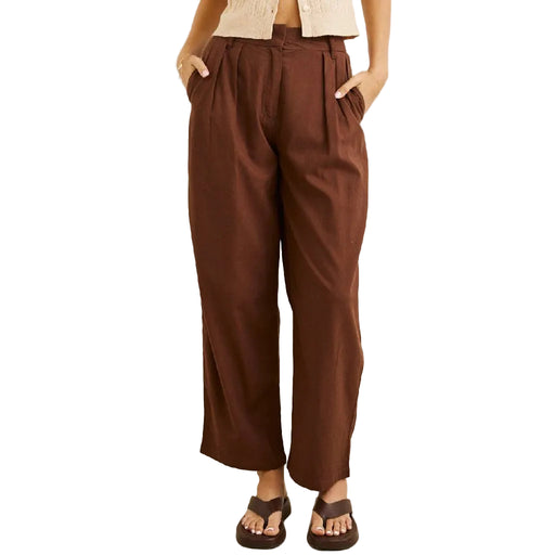 Venice Tailored Chocolate Linen Pant WOMEN - Clothing - Pants & Leggings Rhythm