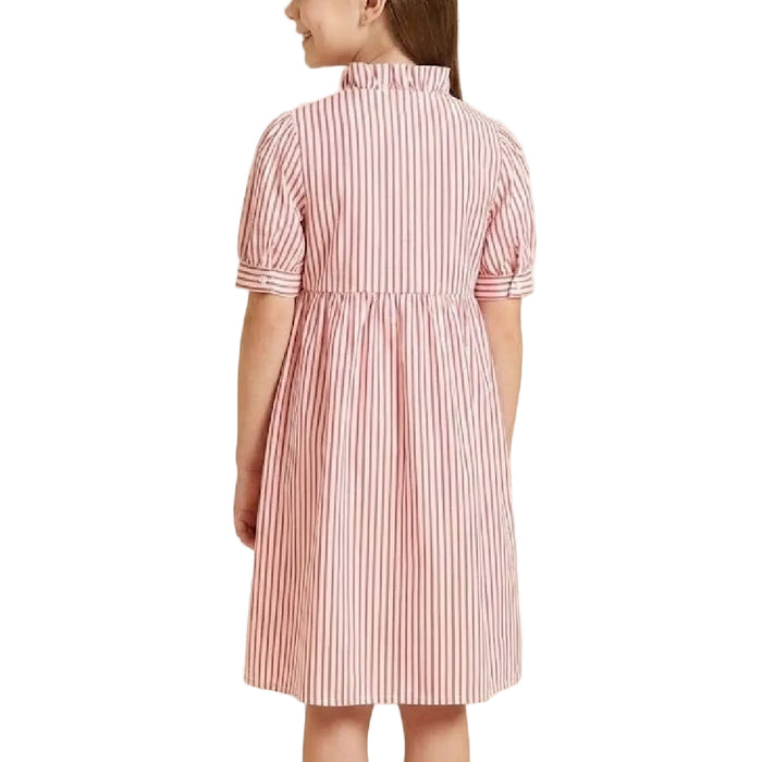 Hayden Girl's Ruffle Neck Pinstripe Dress