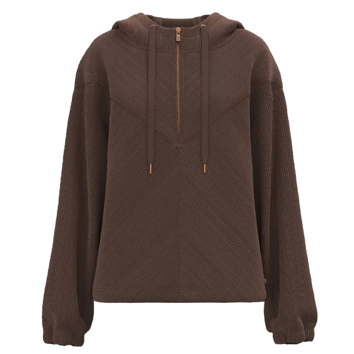 Hooey Women's Cowgirl Corduroy 1/4 Zip Maroon Hoodie