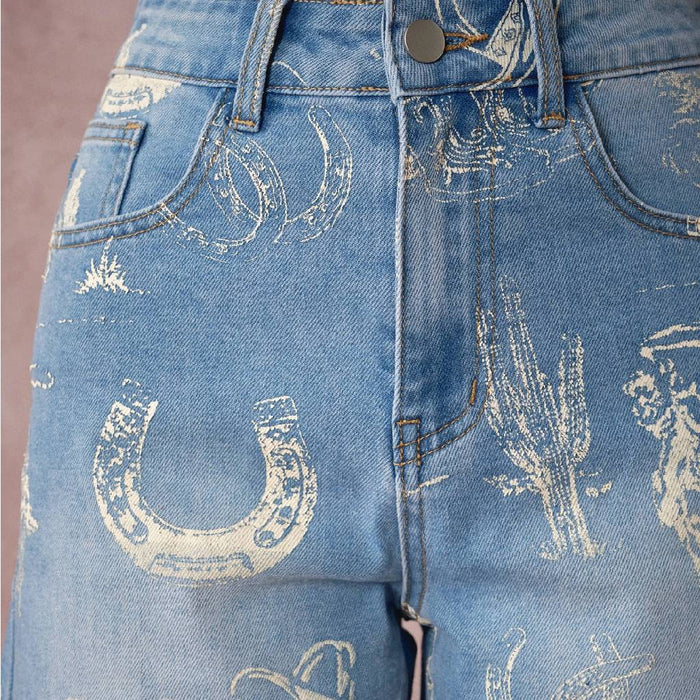 Western Print Bermuda Shorts