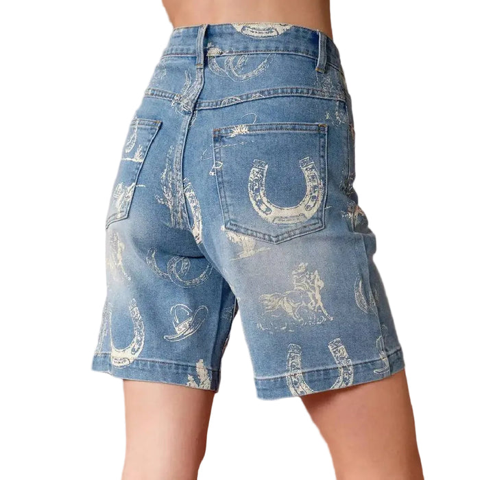 Western Print Bermuda Shorts