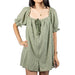 Olive Green Gingham Romper WOMEN - Clothing - Jumpsuits & Rompers Needii