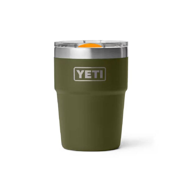 Yeti Rambler 16oz Stackable Cup - Olive/King Crab Orange