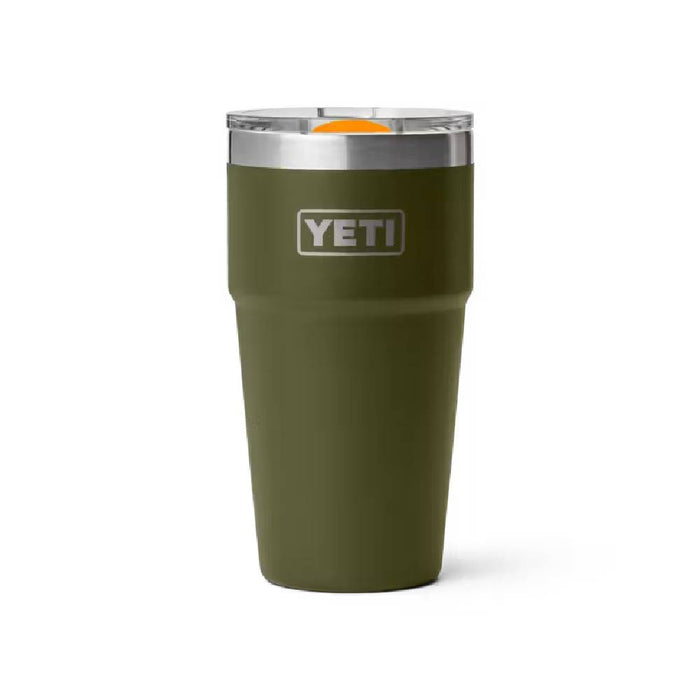 Yeti Rambler 20oz Stackable Cup - Olive/King Crab Orange