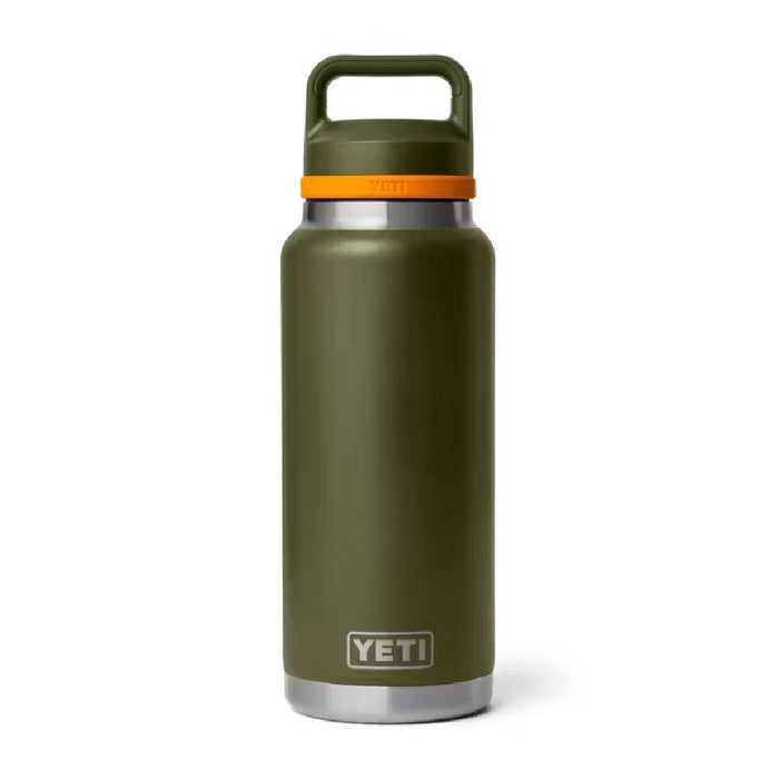 Yeti Rambler 36oz Bottle Chug - Olive/King Crab Orange