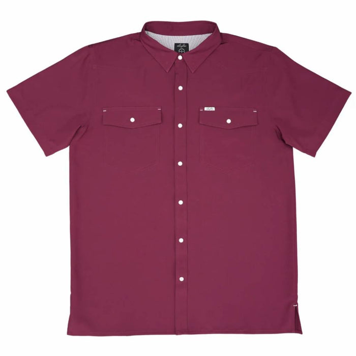 San Jac Men's Maroon Performance Snap Shirt