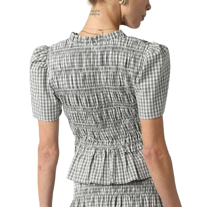 Rory Gingham Ruffled Top