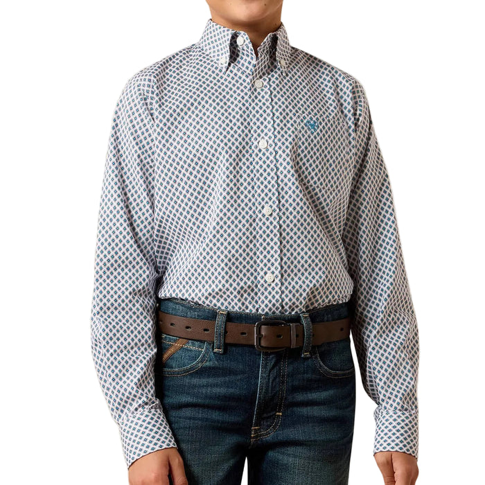 Ariat Boy's Perez Classic Fit Geo Print Button Down Shirt