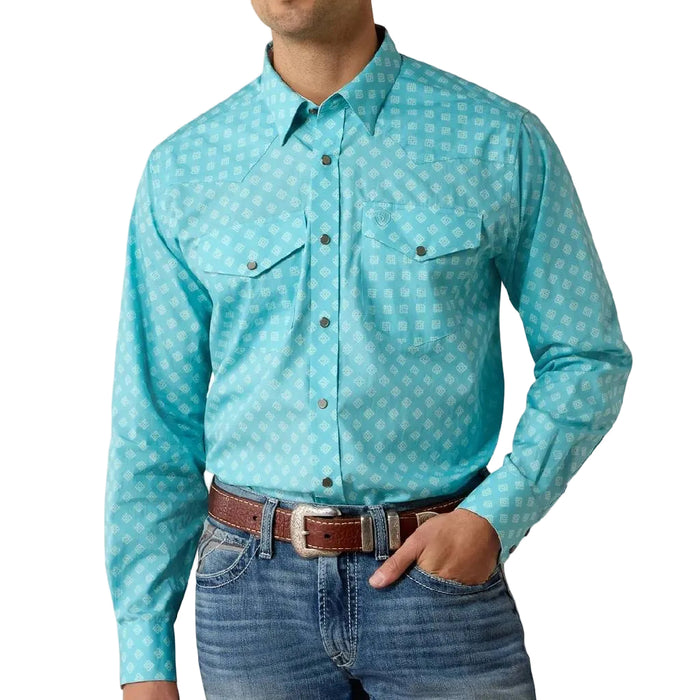Ariat Men's Bobbee Geo Print Pearl Snap Shirt