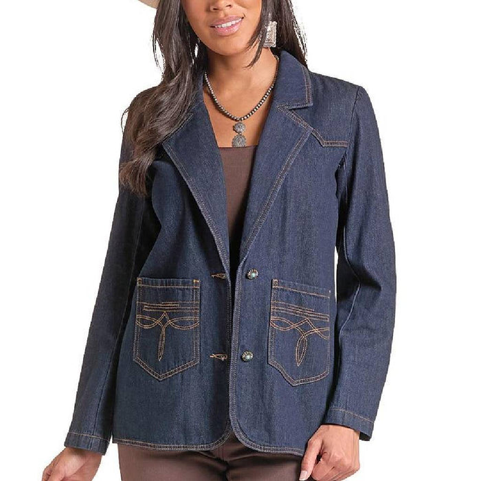 Rock & Roll Denim Women's Denim Boot Stitch Blazer
